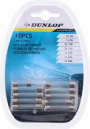  Dunlop Zestaw bezpieczników samochodowych szklanych DUNLOP 10szt