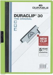 Durable Skoroszyt zaciskowy A4 DURABLE DURACLIP 220005 zielony plastikowy 30 krt