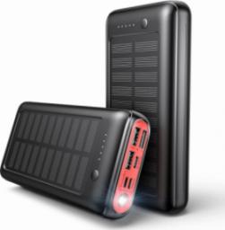 Powerbank Aiko USB-C panel solarny 30000mAh Czarno-pomarańczowy 
