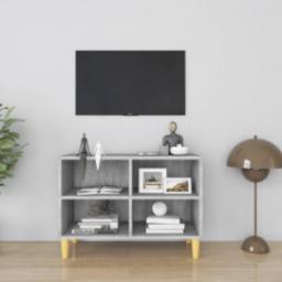 vidaXL vidaXL Szafka pod TV, drewniane nóżki, szary dąb sonoma, 69,5x30x50 cm