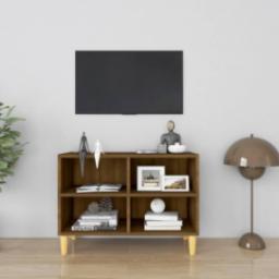 vidaXL vidaXL Szafka pod TV, drewniane nóżki, brązowy dąb, 69,5x30x50 cm