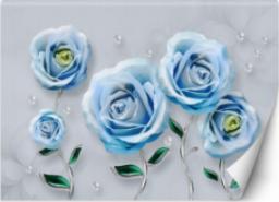  Feeby FOTOTAPETA DO SALONU Niebieskie Róże 3D 368x254