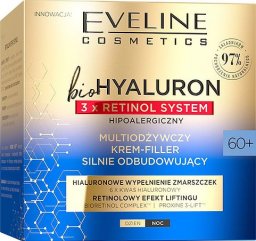  Eveline bioHYALURON 3xRetinol System 60+ Multiodżywczy Krem-Filler silnie odbudowujący 50ml