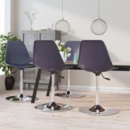  vidaXL vidaXL Obrotowe krzesła stołowe, 4 szt., lila, PP