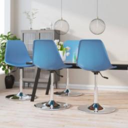  vidaXL vidaXL Obrotowe krzesła stołowe, 4 szt., niebieskie, PP