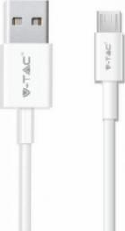 Kabel USB V-TAC USB-A - microUSB 1 m Biały (SKU 8480)