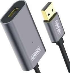 Kabel USB Unitek USB-A - USB-A 5 m Srebrny (Y-271)