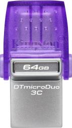 Pendrive Kingston DataTraveler microDuo 3C Gen3, 64 GB  (DTDUO3CG3/64GB)