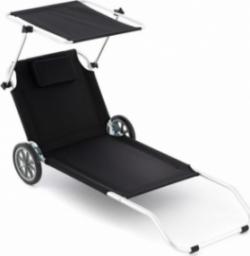  Garthen Krzesło plażowe z dachem i funkcją wózka, 150 x 60 x 90 cm