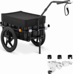  Uniprodo Wózek przyczepka rowerowa transportowa z pudełkiem i odblaskami do 35 kg + plandeka