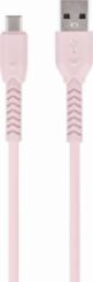 Kabel USB Techonic TelForceOne Maxlife kabel MXUC-04 USB - USB-C 1,0 m 3A różowy
