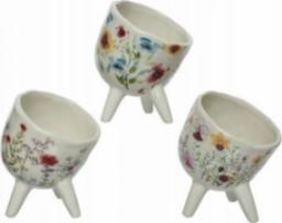 Kaemingk Doniczka ceramiczna w kwiaty na nóżkach mix wzorów