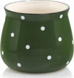  Polnix Doniczka ceramiczna w kropki 10 cm zielona