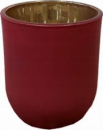  Concord Świecznik szklany glamour na tealight czerwony 10x7,5