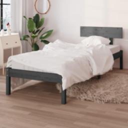  vidaXL vidaXL Rama łóżka, szara, lite drewno sosnowe, 100 x 200 cm
