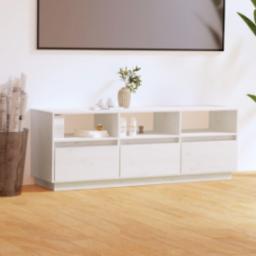 vidaXL vidaXL Szafka pod telewizor, biała, 140x37x50 cm, lite drewno sosnowe