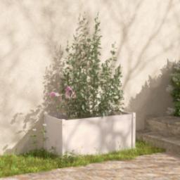  vidaXL vidaXL Donica ogrodowa, biała, 100x50x50 cm, lite drewno sosnowe