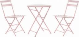  DKD Home Decor Zestaw Stołowy z 2 Krzesłami DKD Home Decor Różowy Metal (3 pcs)