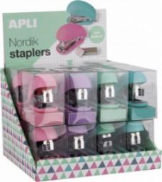 Zszywacz Apli Zszywacz APLI Nordik, Soft Touch, 30 kart., zszywki, pudełko z zawieszką, mix kolorów pastel