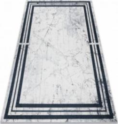  Dywany Łuszczów Dywan do prania ANDRE 1023 Ramka marmur antypoślizgowy - czarny / biały, 80x150 cm