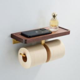  Gold Start Uchwyt na papier toaletowy z półką na telefon, na 2 rolki papieru