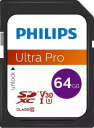 Karta Philips Ultra Pro SDXC 64 GB Class 10 UHS-I/U3 V30 (FM64SD65B/00)
