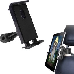 Strado Uchwyt samochodowy na fotel zagłówek do tabletów i telefonów (Czarny) uniwersalny