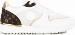  Estetino Sneakersy na koturnie z siateczką pozłacane białe-36