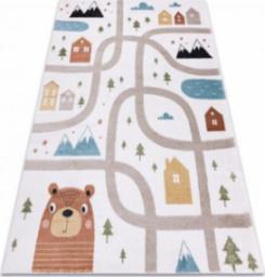  Dywany Łuszczów Dywan FUN Polar dla dzieci, uliczki, las, krem, 80x150 cm