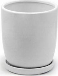  Polnix Doniczka ceramiczna z podstawką biała 15 cm