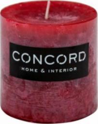  Concord Świeca woskowa ozdobna bezzapachowa 7x7,5 cm czerwona