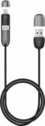 Kabel USB Fujifilm USB-A - microUSB + Lightning 1 m Czarny (FPCMICROAPLTBLK)