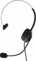 Słuchawki Xqisit Xqisit zestaw słuchawkowy Mono Wired Headset w/ Mic czarny/black 43587