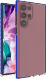  Hurtel Spring Case pokrowiec żelowe etui z kolorową ramką do Samsung Galaxy S22 Ultra ciemnoniebieski