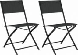  vidaXL Składane krzesła ogrodowe, 2 szt., czarne, stal i textilene