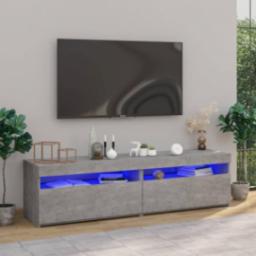 vidaXL vidaXL Szafki pod TV z LED, 2 szt., szarość betonu, 75x35x40 cm