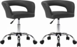  vidaXL Krzesła stołowe, 2 szt., szare, obite sztuczną skórą