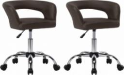  vidaXL Krzesła stołowe, 2 szt., brązowe, obite sztuczną skórą