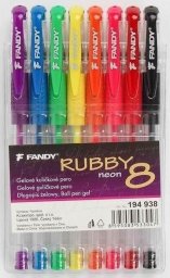  FANDY Długopis żelowy Rubby neon 8 kolorów