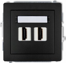 Karlik Gniazdo podwójne Karlik Deco 12DHDMI-4 HDMI 2.0 czarny mat