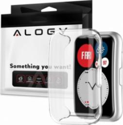  Alogy Alogy Etui silikonowe TPU na zegarek z folią ochronną do Huawei Watch Fit Przezroczyste uniwersalny
