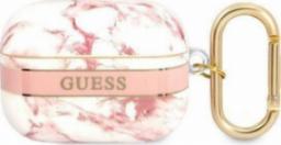 Guess Etui ochronne Marble Strap Collection do AirPods Pro różowe 
