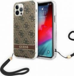 Guess Guess GUOHCP12MH4STW iPhone 12/12 Pro brązowy/brown hardcase 4G Print Strap