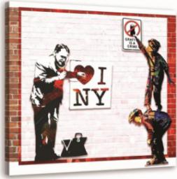  Feeby OBRAZ NA PŁÓTNIE Banksy - I love New York 40x40