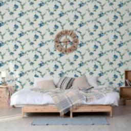  Dutch Wallcoverings DUTCH WALLCOVERINGS Tapeta Flower, jasnoniebieska
