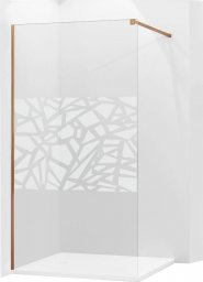  Mexen Mexen Kioto ścianka prysznicowa 90 x 200 cm, transparent/biały wzór 8 mm, różowe złoto - 800-090-101-60-85