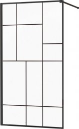  Mexen Mexen Kioto ścianka prysznicowa 90 x 200 cm, transparent/czarny wzór 8 mm, czarny - 800-090-101-70-78