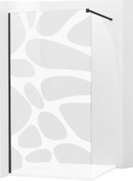  Mexen Mexen Kioto ścianka prysznicowa 90 x 200 cm, transparent/biały wzór 8 mm, czarny - 800-090-101-70-97
