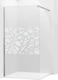  Mexen Mexen Kioto ścianka prysznicowa 100 x 200 cm, transparent/biały wzór 8 mm, chrom - 800-100-101-01-85