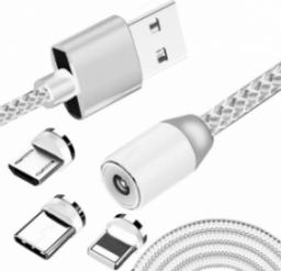 Kabel USB Retoo USB-C - 2x Lightning + microUSB 1 m Szary (E216-3)